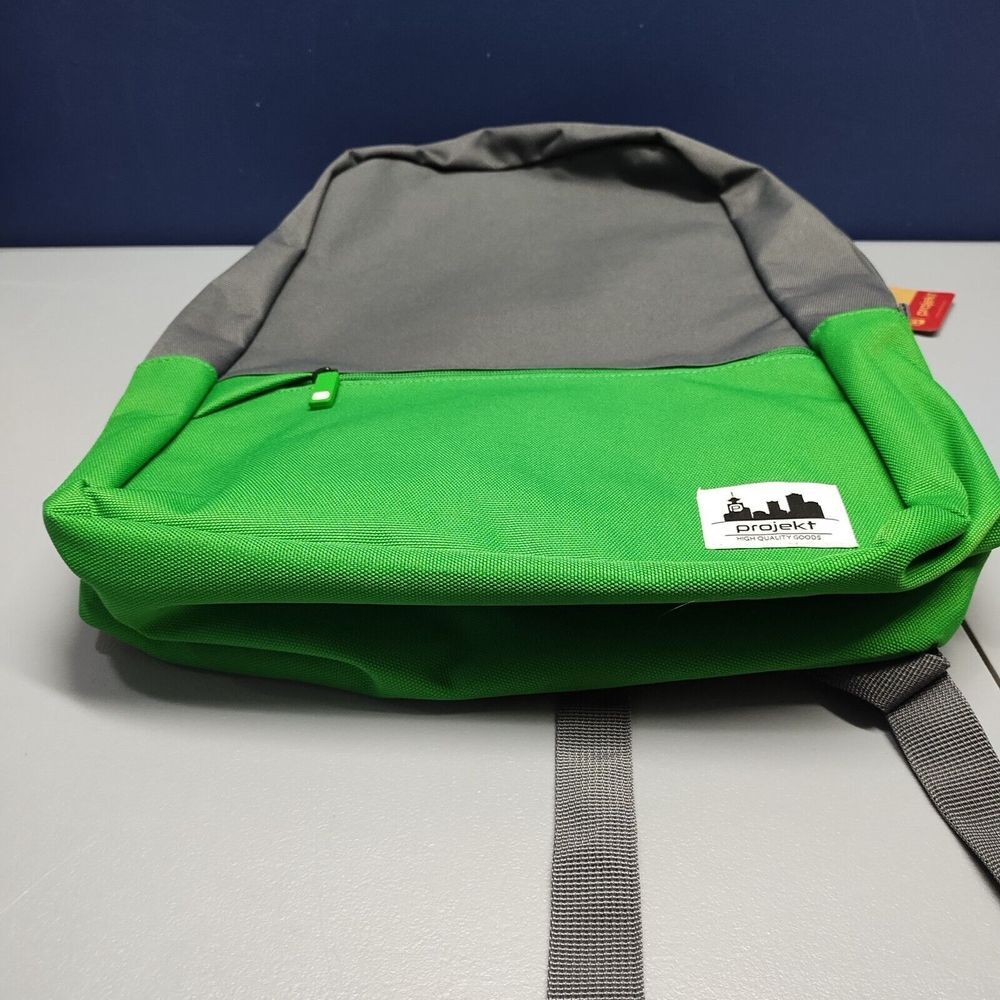 Project Karl Unisex Backpack Green Gray Canvas Adjustable Straps Water Resistant - Picture 14 of 16